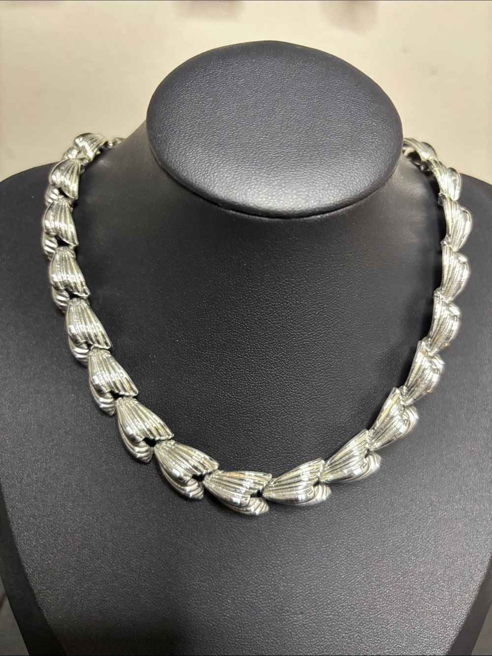 Vintage Coro Silver Tone Choker Geometric Necklace